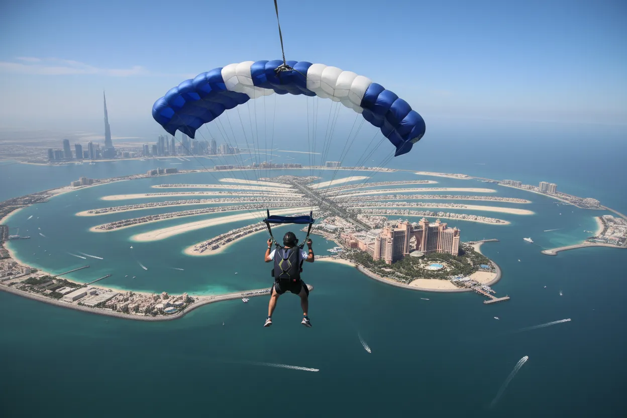 Skydiving over Palm Jumeirah