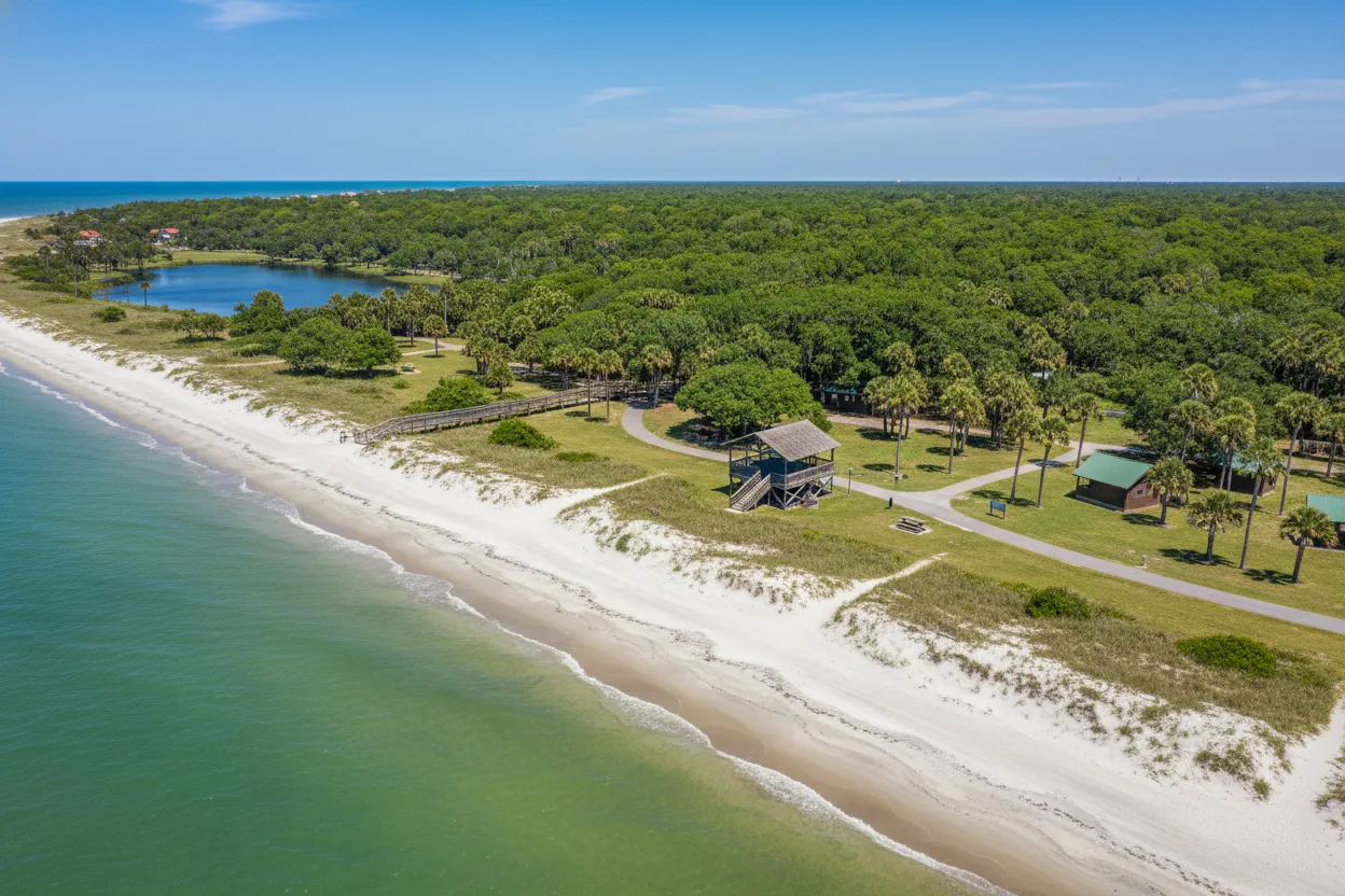 Sunny hiking trails at a Jacksonville park enhanced by outdoor rentals.
