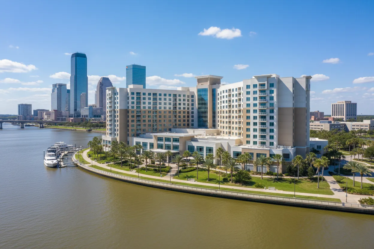 Riverside hotel in Jacksonville where guests receive convenient rental deliveries.