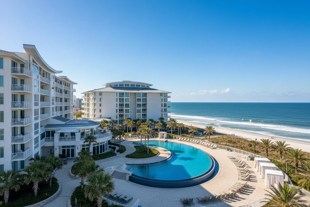 Beautiful beachfront resort near Jacksonville enhanced by accessible rentals.