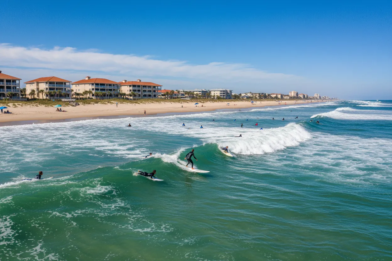 Surfing at Neptune Beach