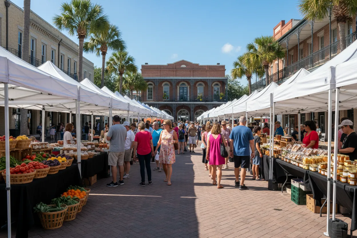 Browsing the Fort Myers River District Farmers Market
