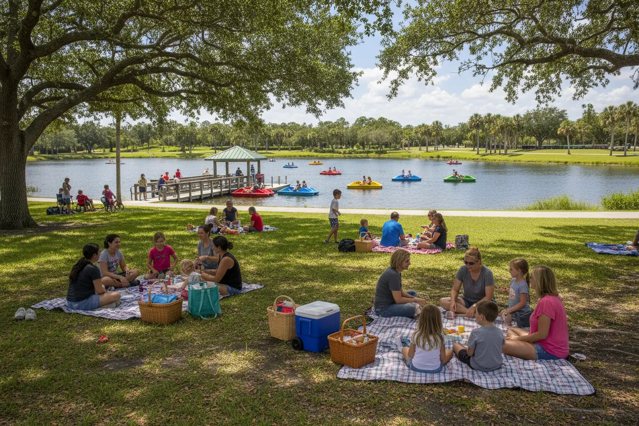 Picnicking and Paddle Boating at Lakes Regional Park