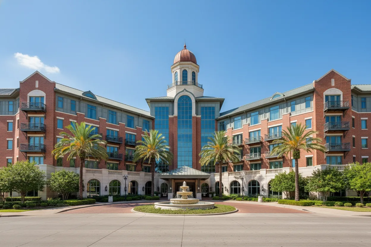 Trendy hotel pool area accessible with Cloud of Goods rentals delivered in Dallas.
