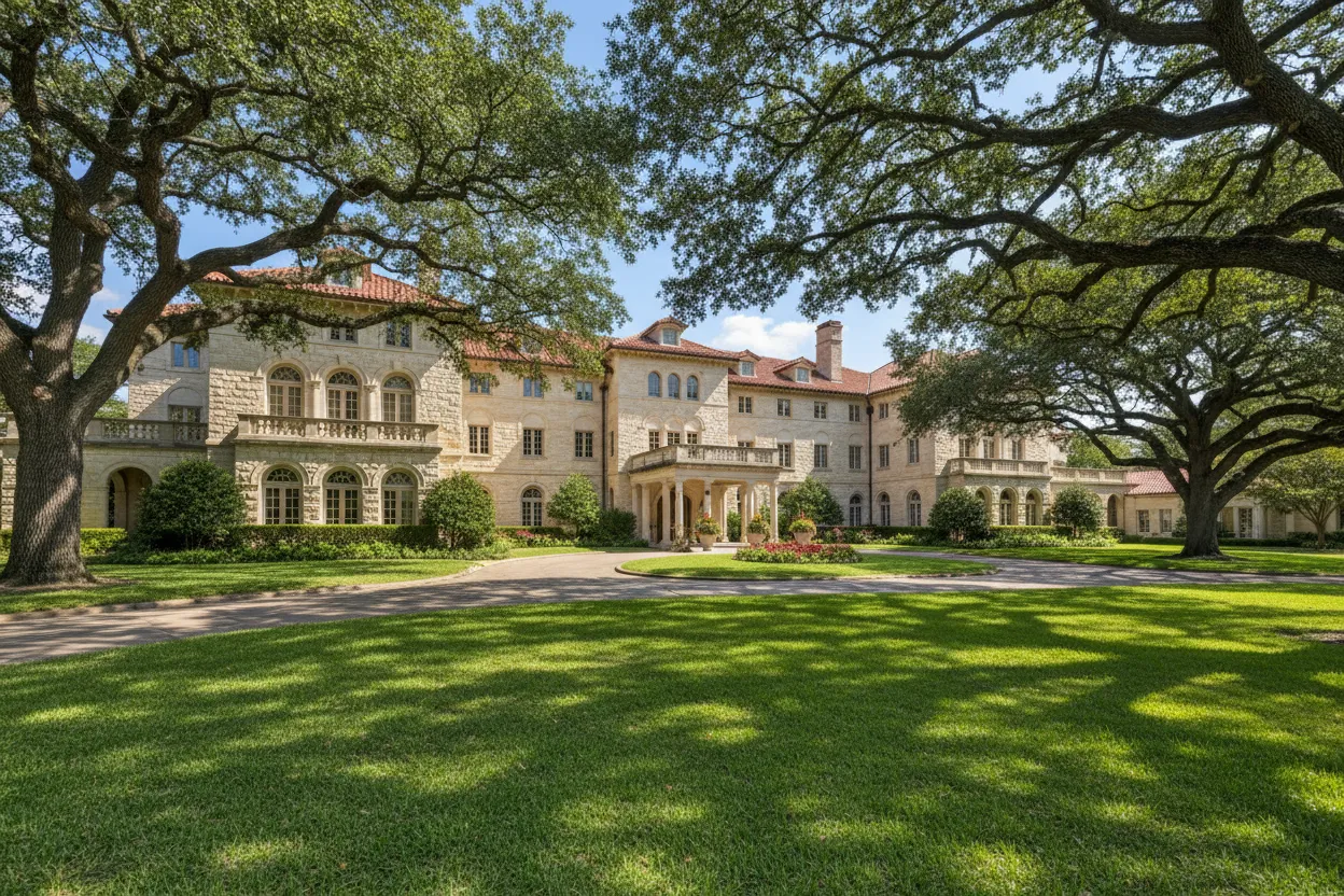 Elegant historic hotel courtyard perfectly suited for Cloud of Goods rentals delivered in Dallas.