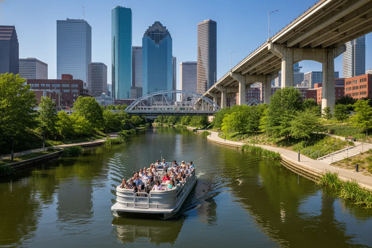 Taking a Buffalo Bayou Boat Tour