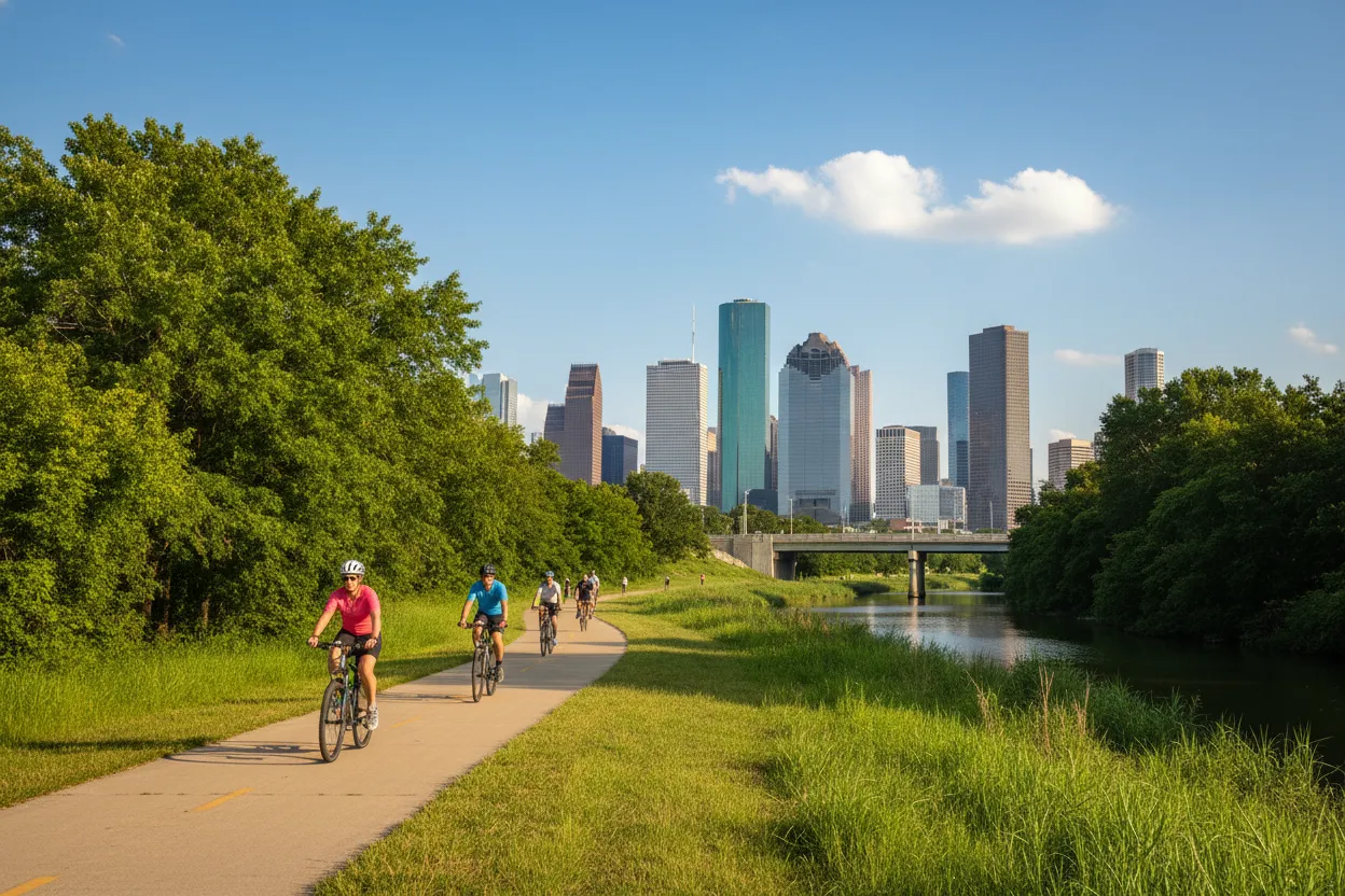 Biking the White Oak Bayou Trail