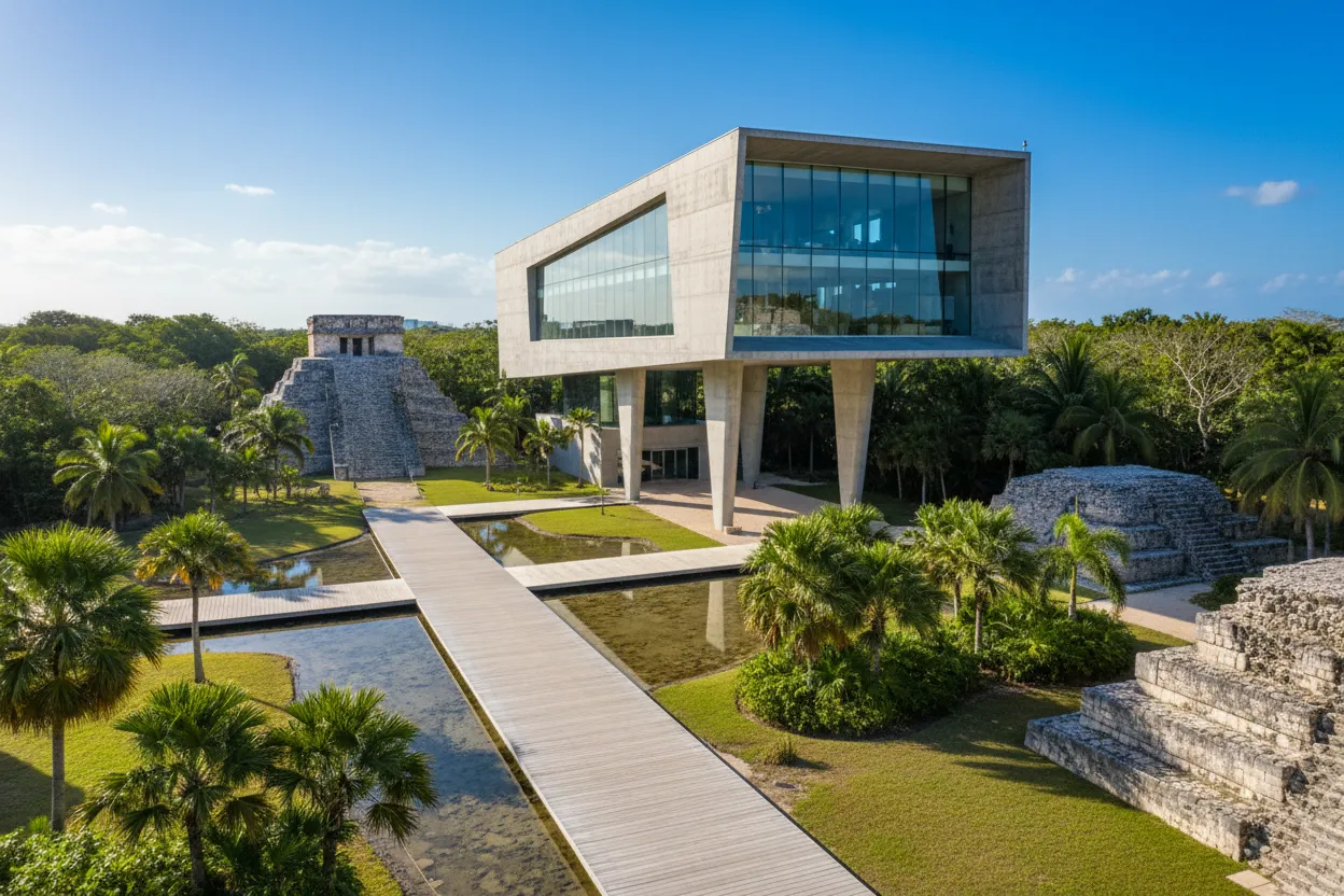 Historical exhibits at the Museo Maya navigated easily with Cloud of Goods rentals.