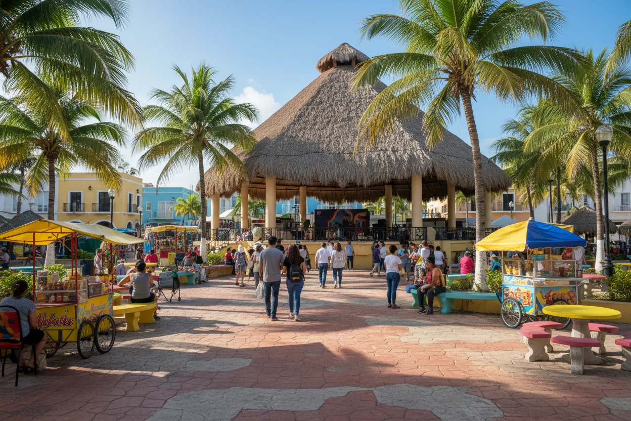 Festive atmosphere at Parque Las Palapas enhanced by Cloud of Goods rental deliveries.