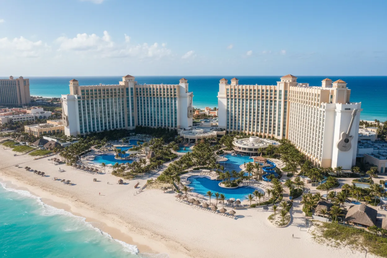 Exciting atmosphere at Hard Rock Hotel Cancun made accessible with Cloud of Goods rentals.