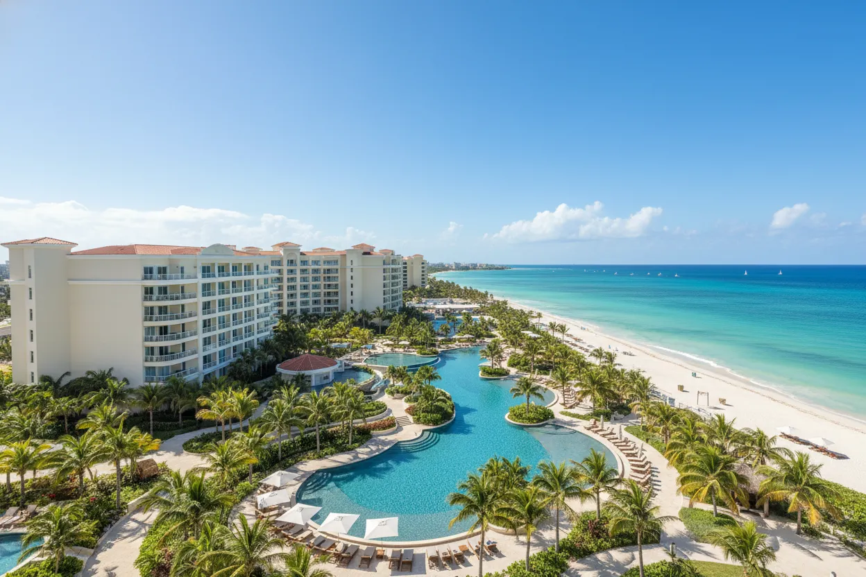 Expansive grounds at Moon Palace Cancun easily navigated with Cloud of Goods rentals.