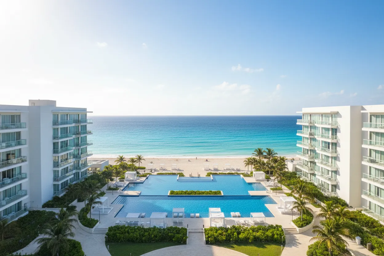 Elegant pools at Le Blanc Spa Resort featuring reliable Cloud of Goods deliveries.