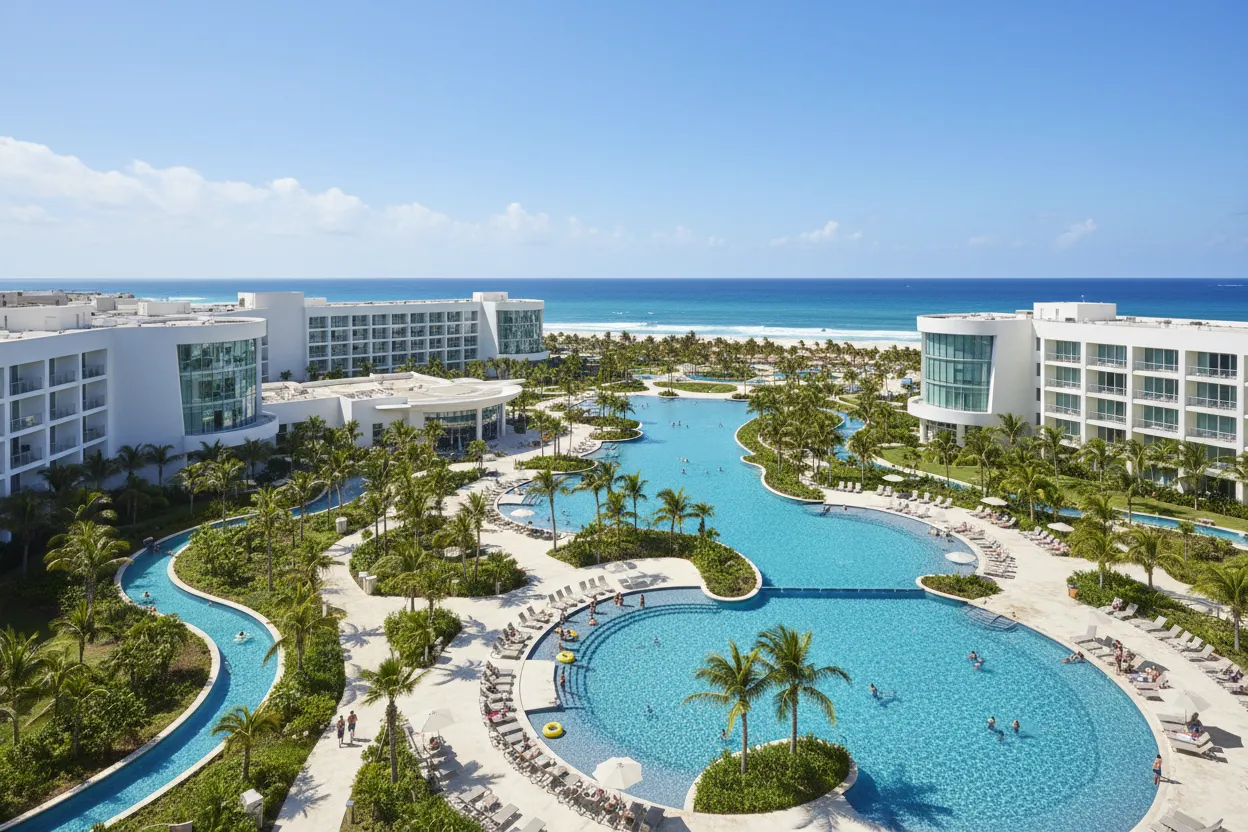 Luxurious water park at The Grand complemented by seamless Cloud of Goods deliveries.