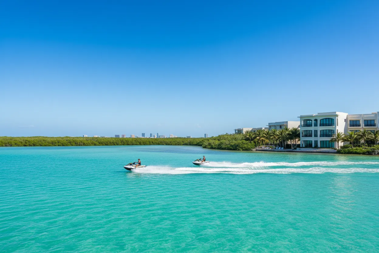 Jet Skiing in Nichupte Lagoon