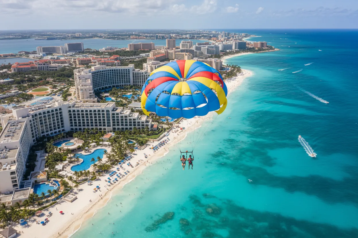 Parasailing over the Hotel Zone