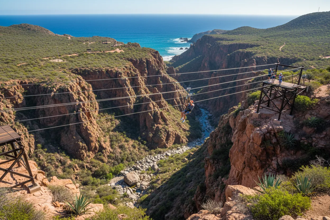 Ziplining Through Wild Canyon