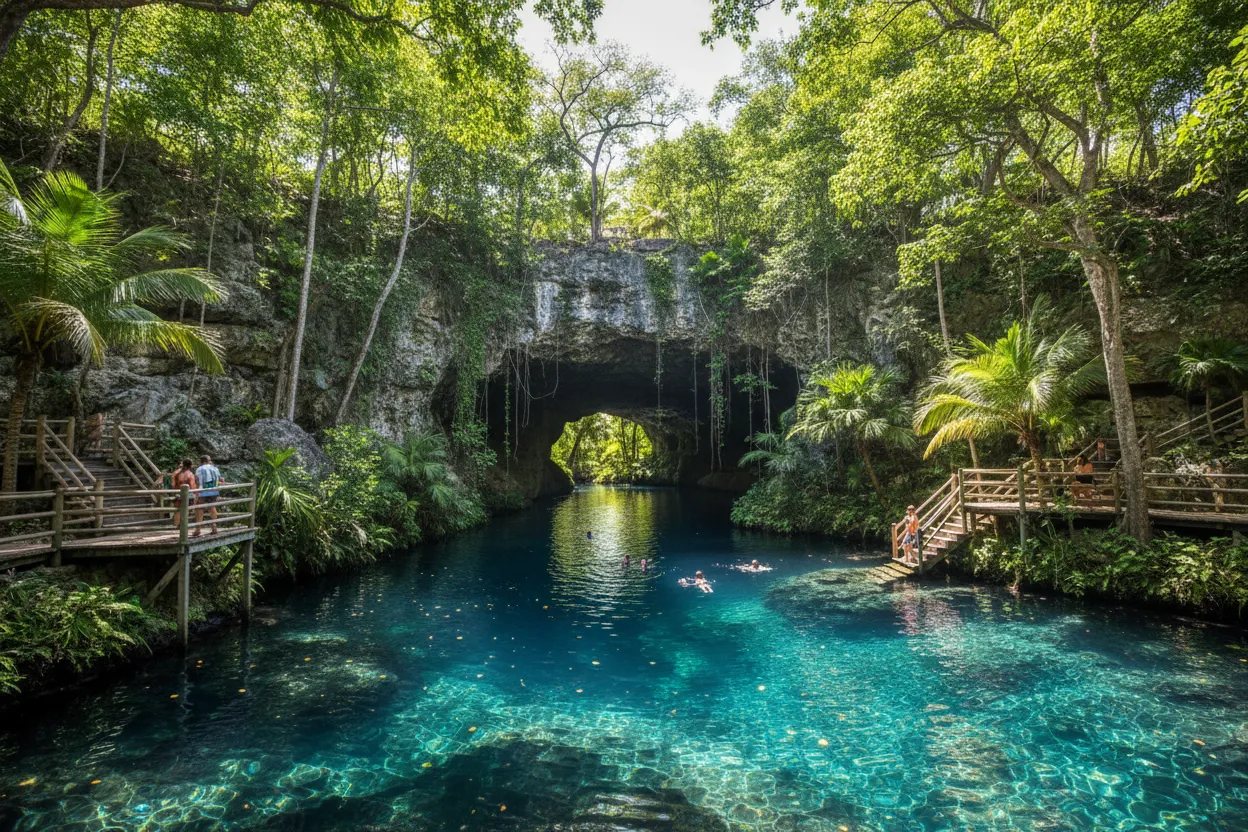 Swimming at Hoyo Azul