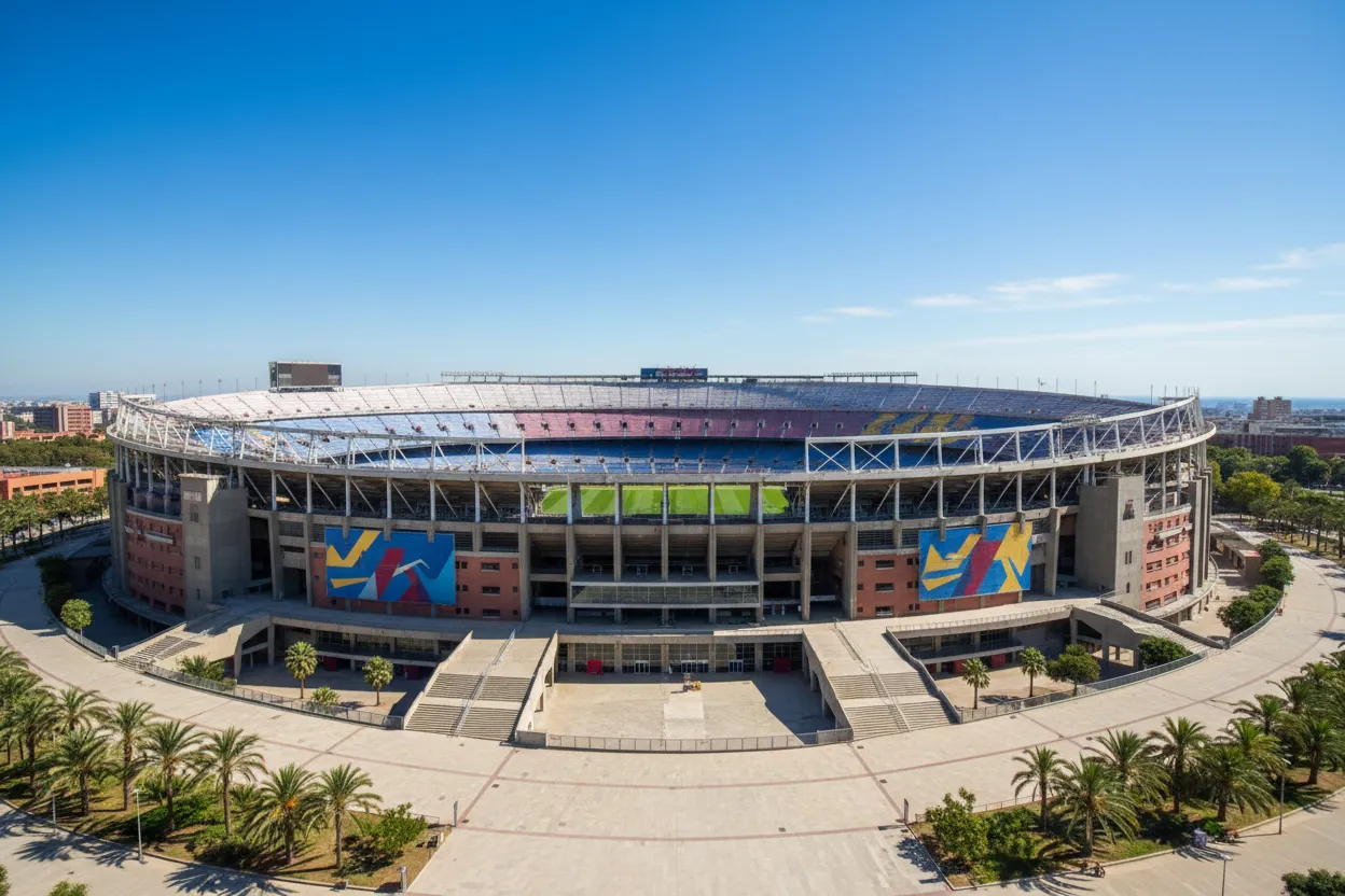 Camp Nou stadium visits with Cloud of Goods equipment.