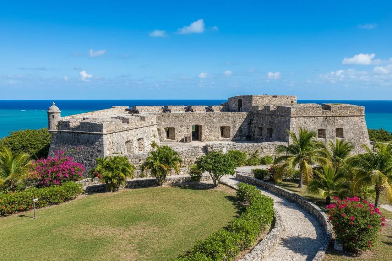 Historic fort overlooks paired with Cloud of Goods rentals in Nassau.