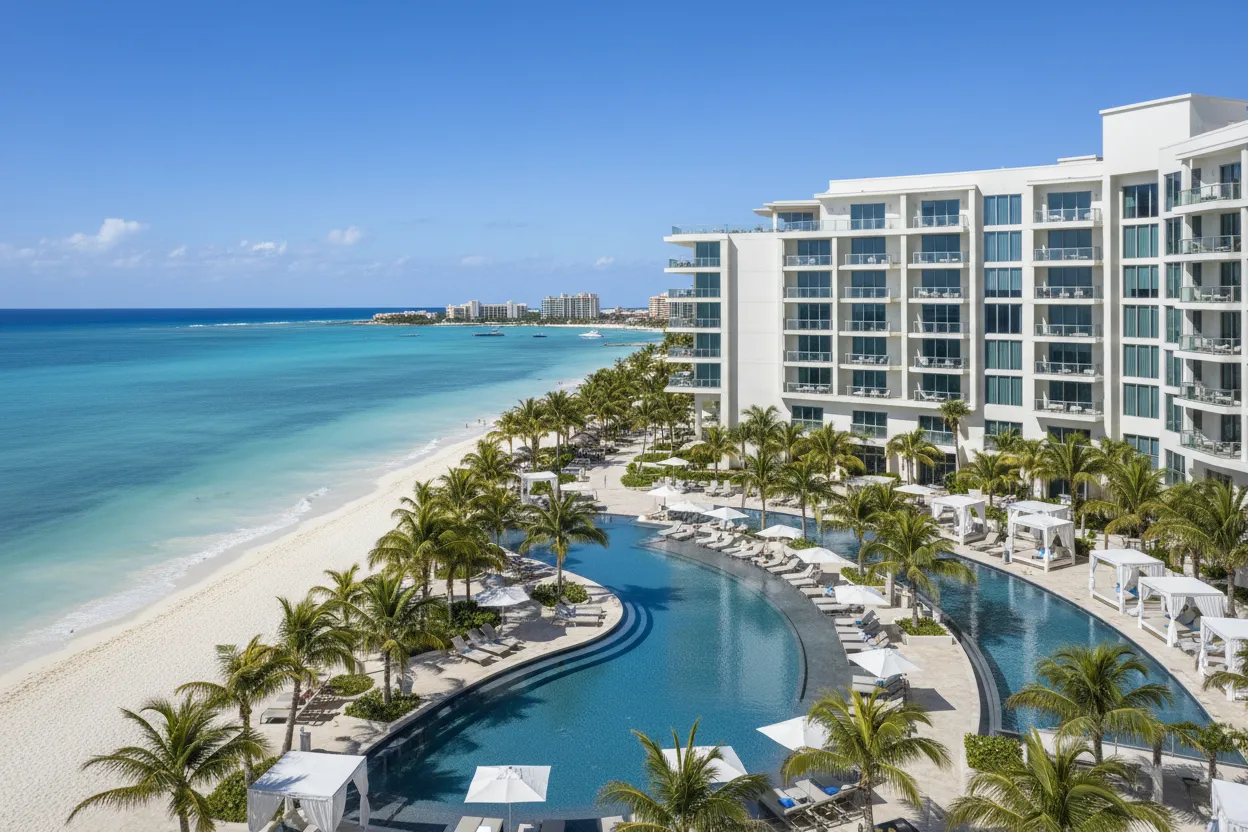 Trendy resort pools accessed via Cloud of Goods rentals in Nassau.