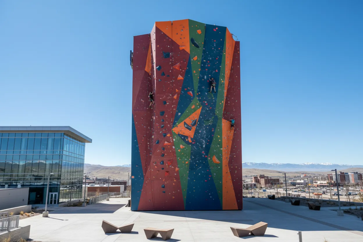 Scaling the BaseCamp Climbing Wall