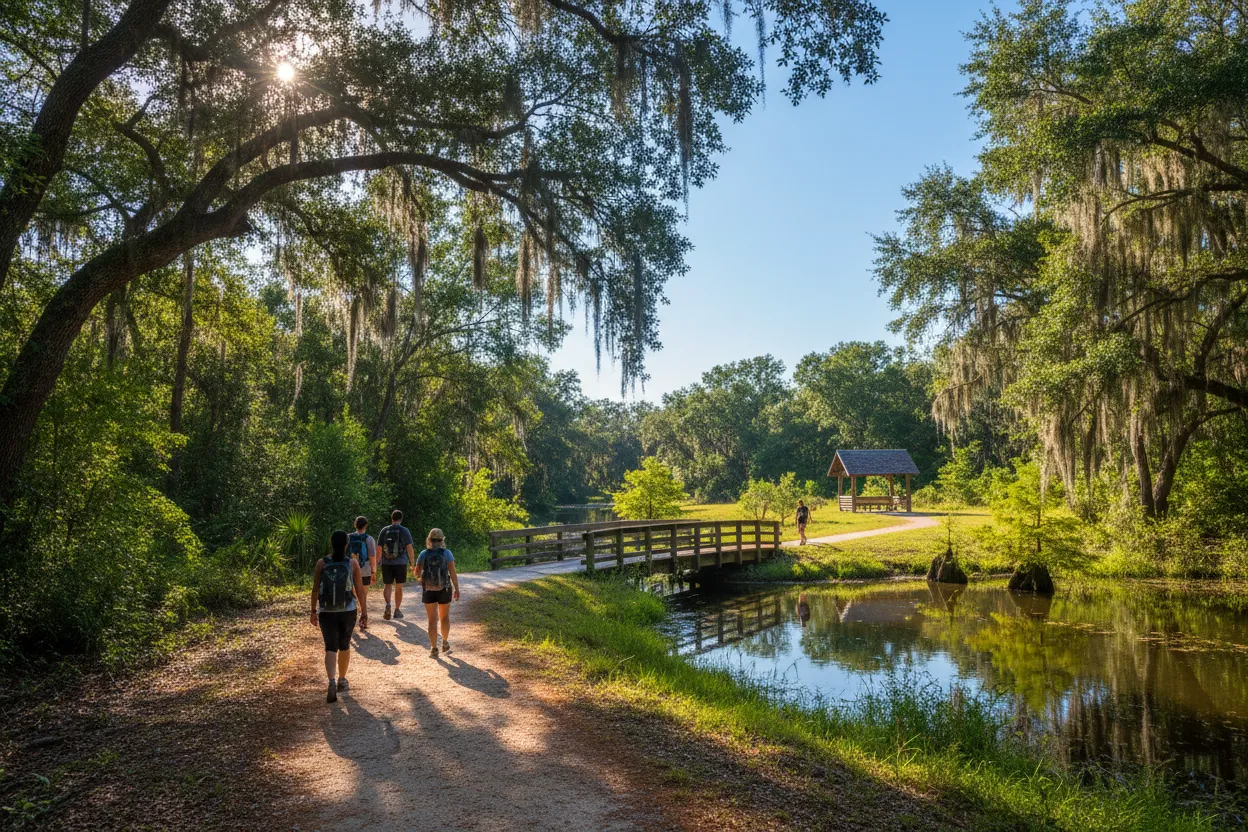Hiking at Saddle Creek Park