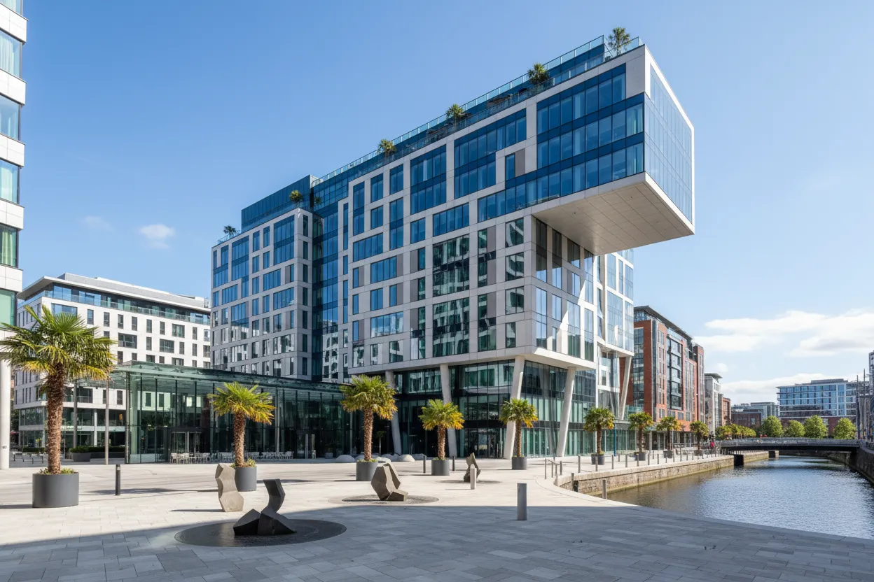 Modern Marker Hotel architecture featuring Cloud of Goods rentals Dublin