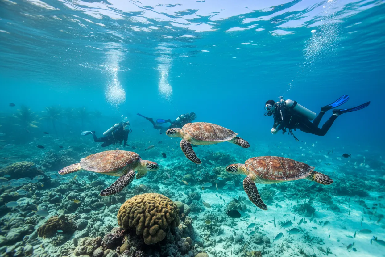 Scuba Diving with Sea Turtles