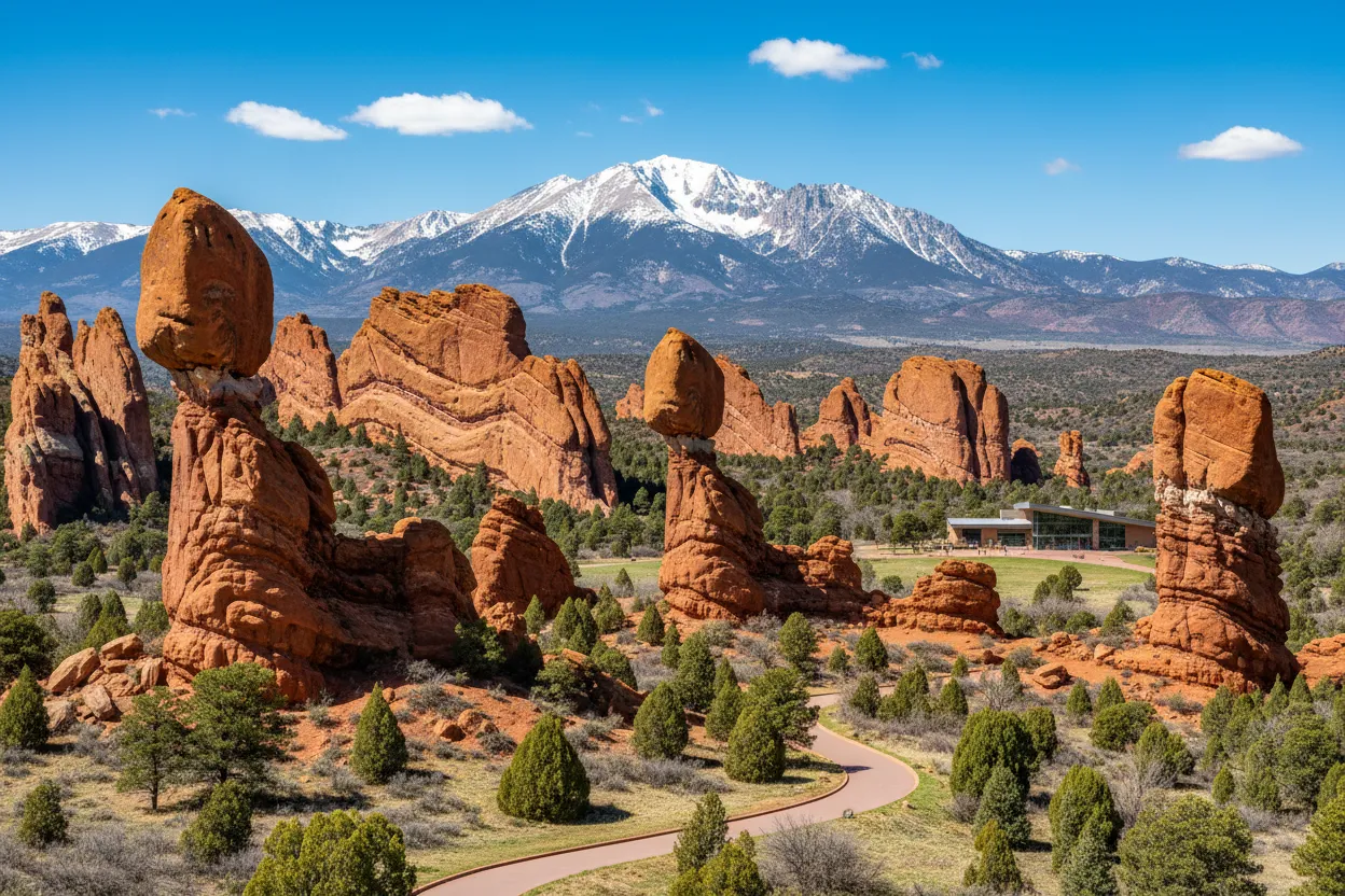 Majestic red rocks at Garden of the Gods with Cloud of Goods rentals in Colorado Springs.