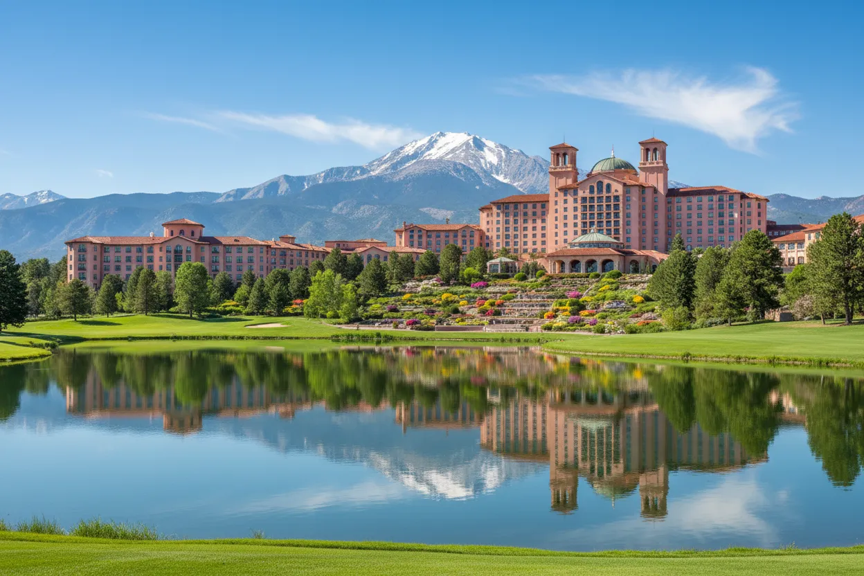 Luxury grounds of The Broadmoor with Cloud of Goods rentals delivered in Colorado Springs.