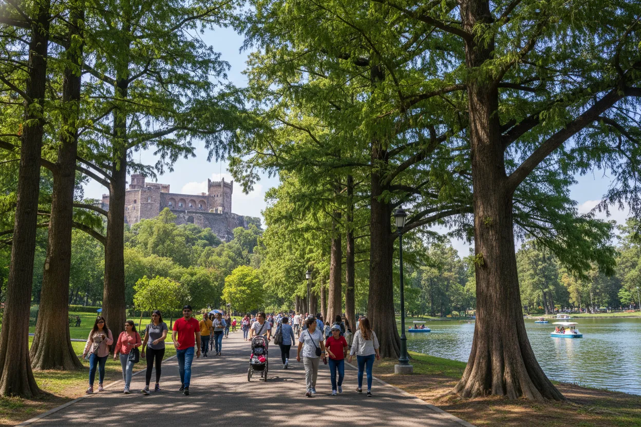 Strolling through Bosque de Chapultepec