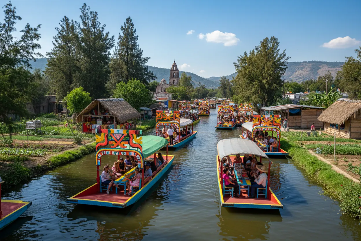 Riding Trajineras in Xochimilco