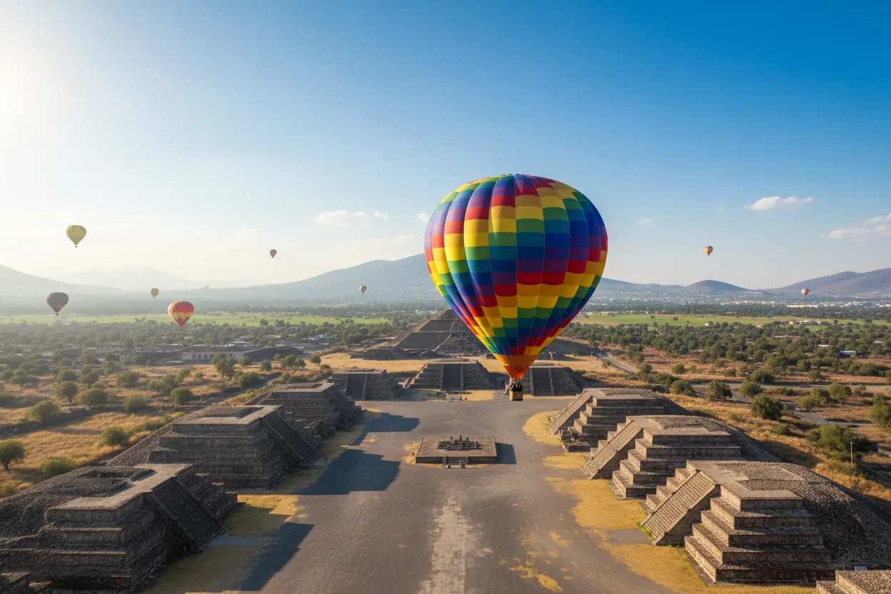 Hot Air Balloon over Teotihuacan