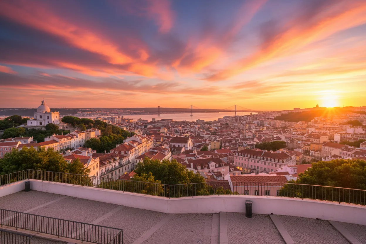 Sunset at Miradouro da Senhora do Monte