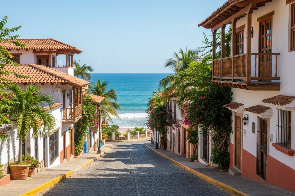 Cloud of Goods rentals waiting near a cozy coffee shop on Olas Altas in Puerto Vallarta.