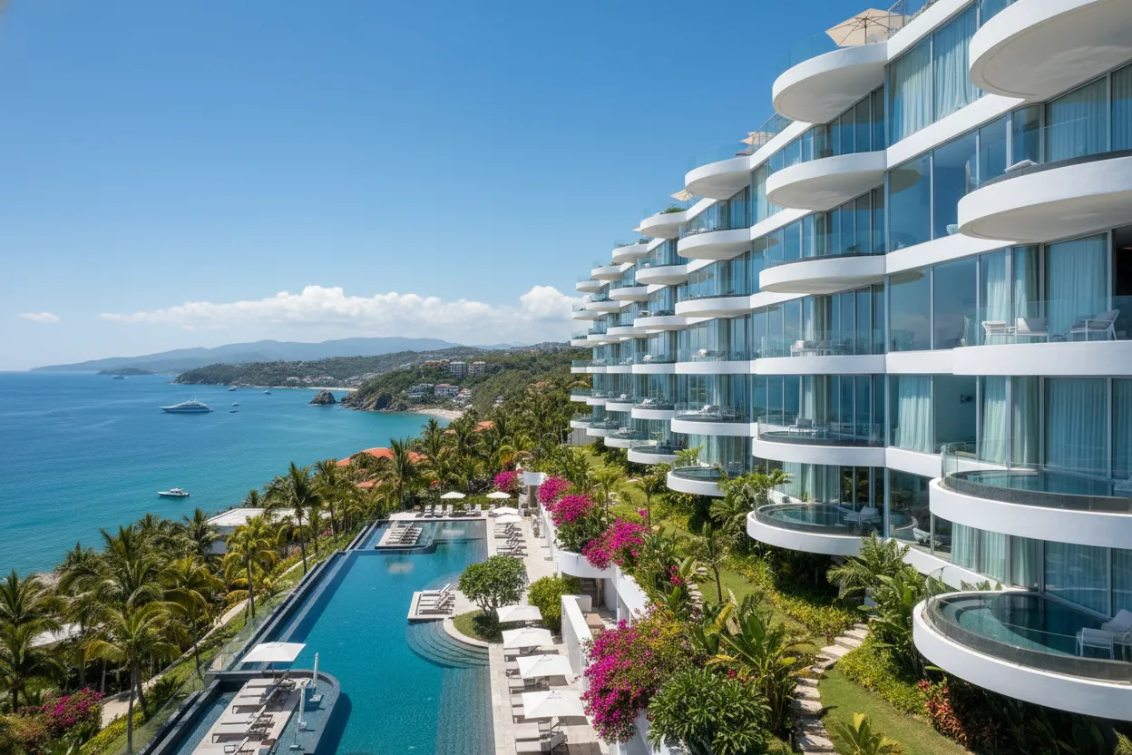 Cloud of Goods delivery service dropping off rentals at the modern Hotel Mousai in Puerto Vallarta.