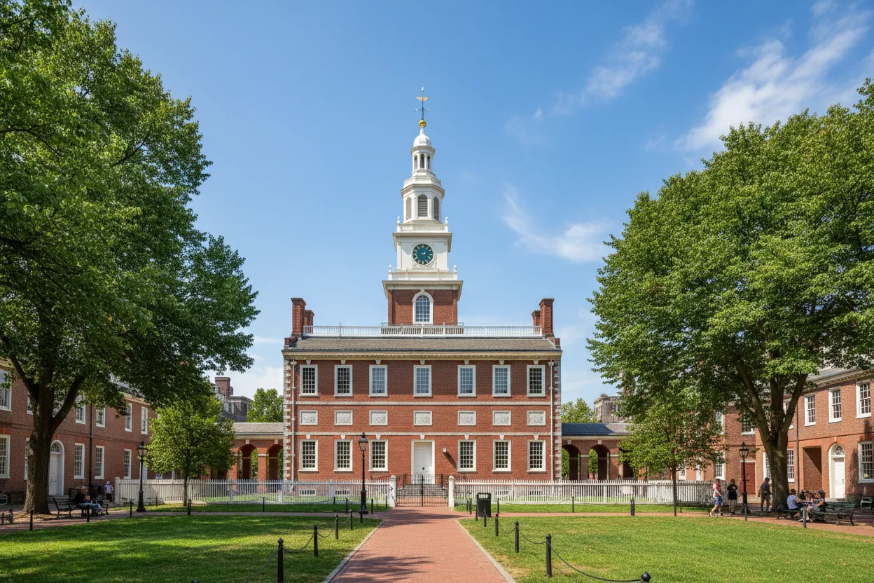 Touring historic halls utilizing Cloud of Goods rentals delivered in Philadelphia.