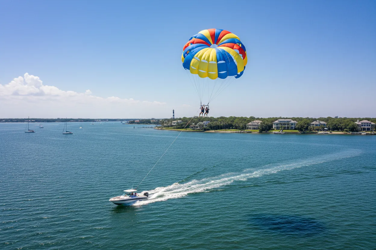 Parasailing in Calibogue Sound
