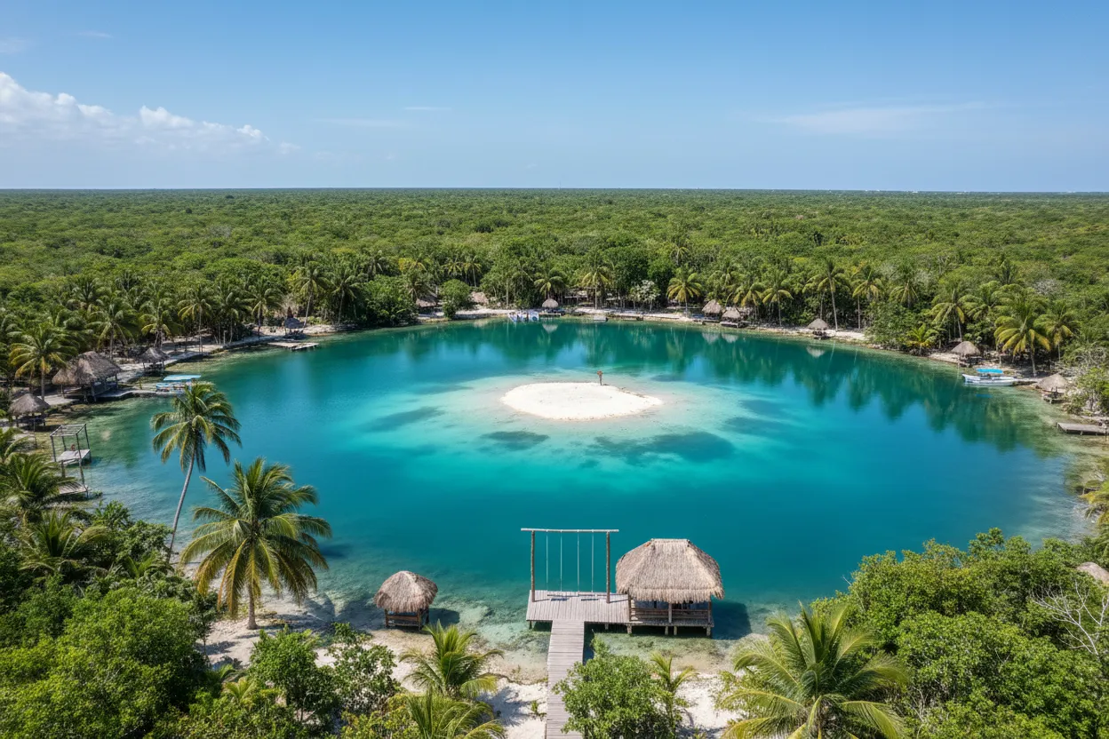 Beautiful Laguna de Kaan Luum with Cloud of Goods rentals in Tulum.