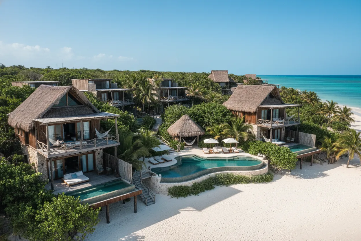 Upscale design at Be Tulum highlighting Cloud of Goods rentals in Tulum.