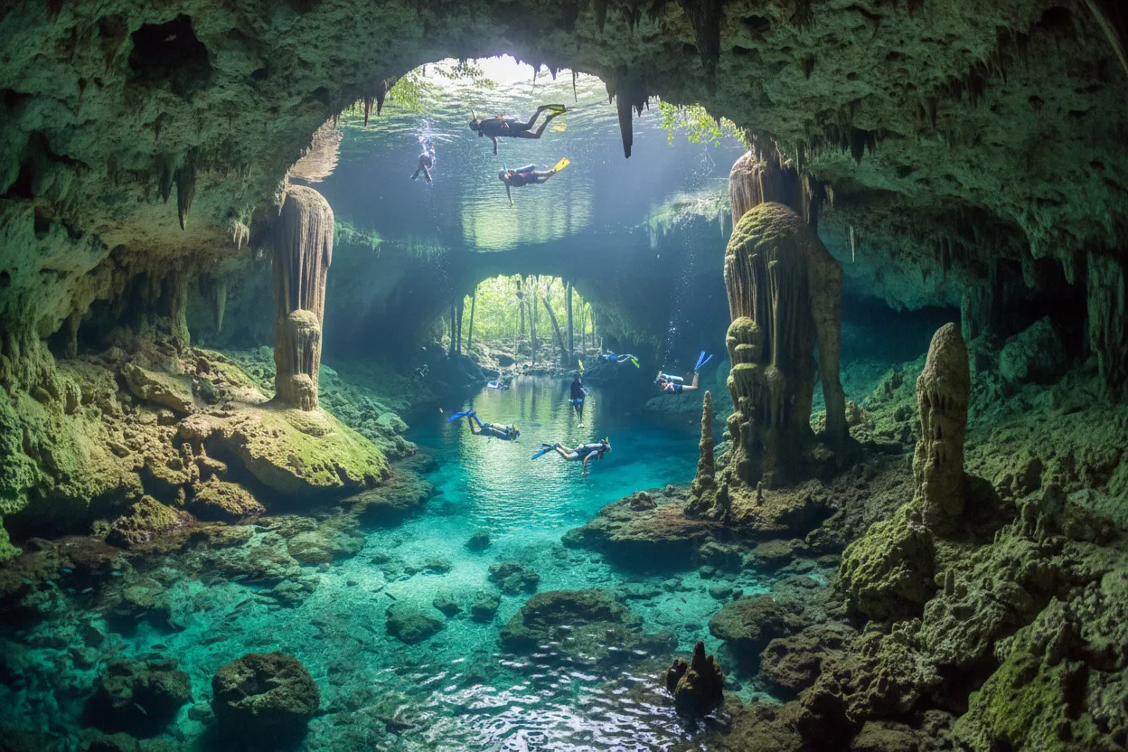 Snorkeling in Cenote Dos Ojos