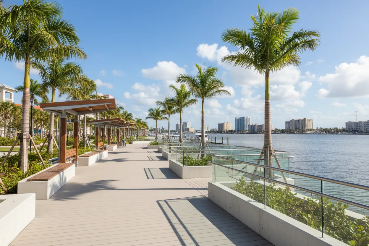 Scenic riverfront park paths made accessible by Cloud of Goods in Daytona Beach.