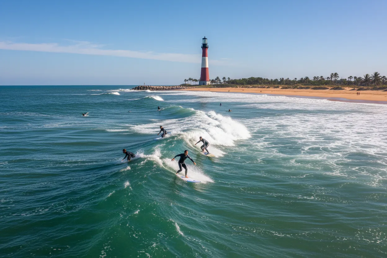 Surfing at Ponce Inlet