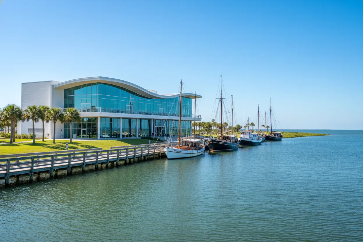 Maritime museum entrance showing Cloud of Goods service in Biloxi.