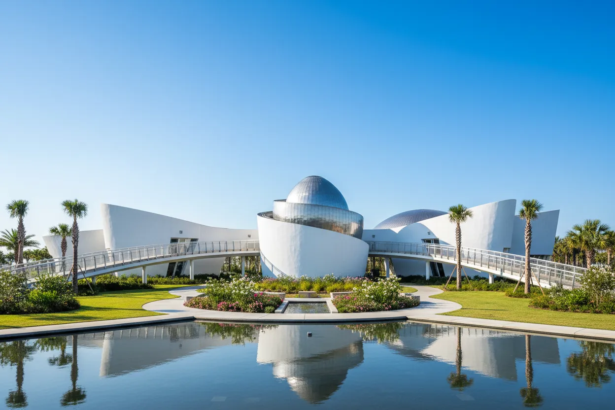 Modern art museum campus highlighting Cloud of Goods delivery in Biloxi.
