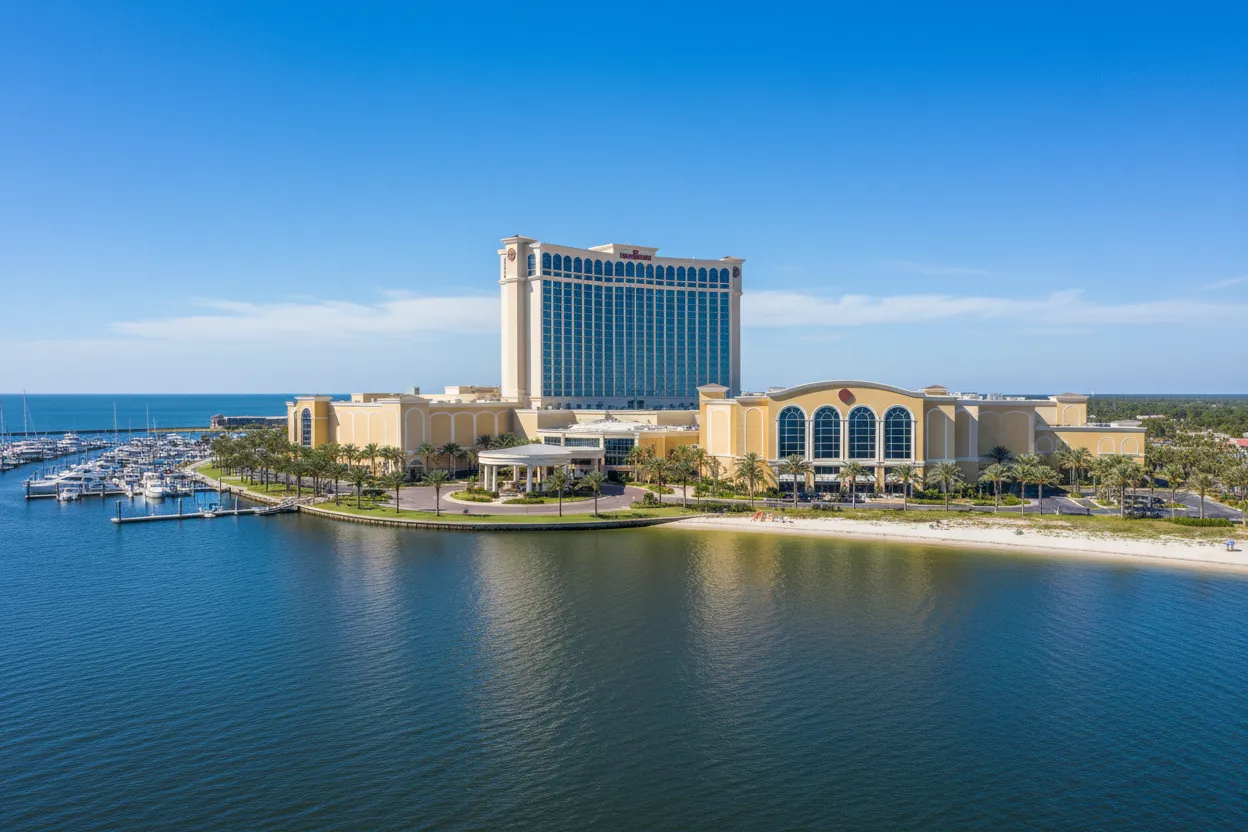 Modern casino hotel highlighting Cloud of Goods reach in Biloxi.