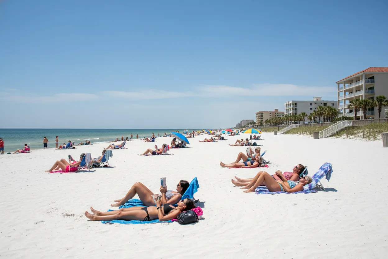 Sunbathing at Biloxi Beach