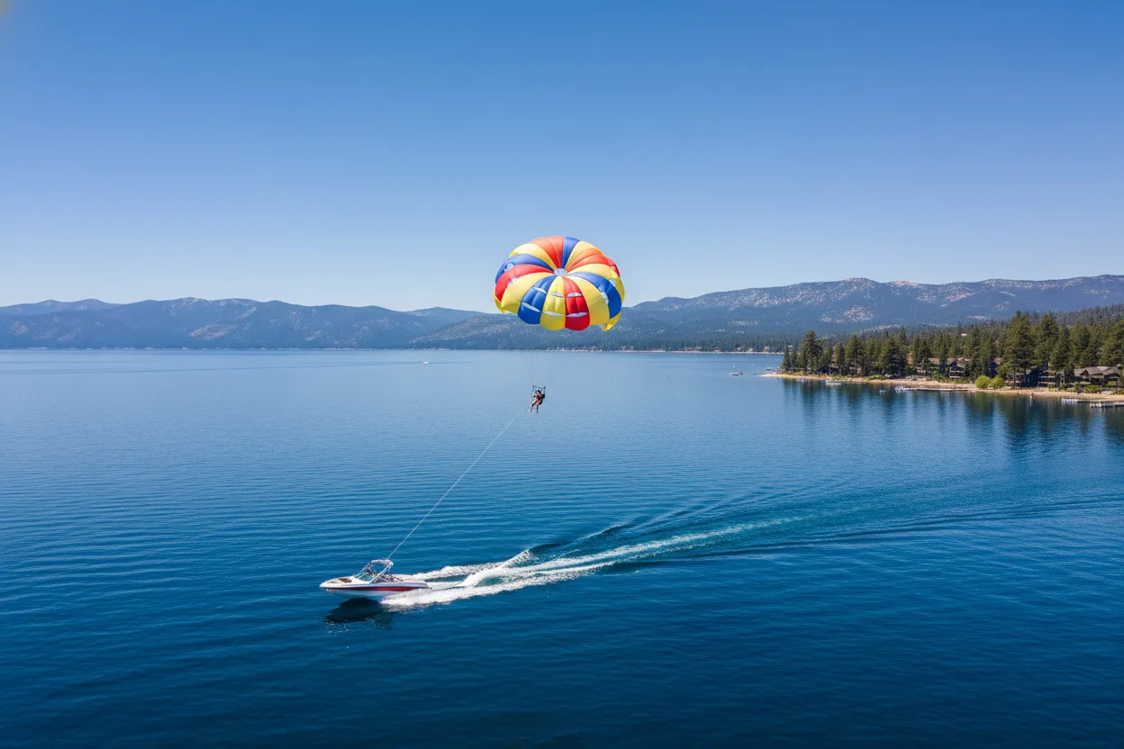Parasailing on Lake Tahoe