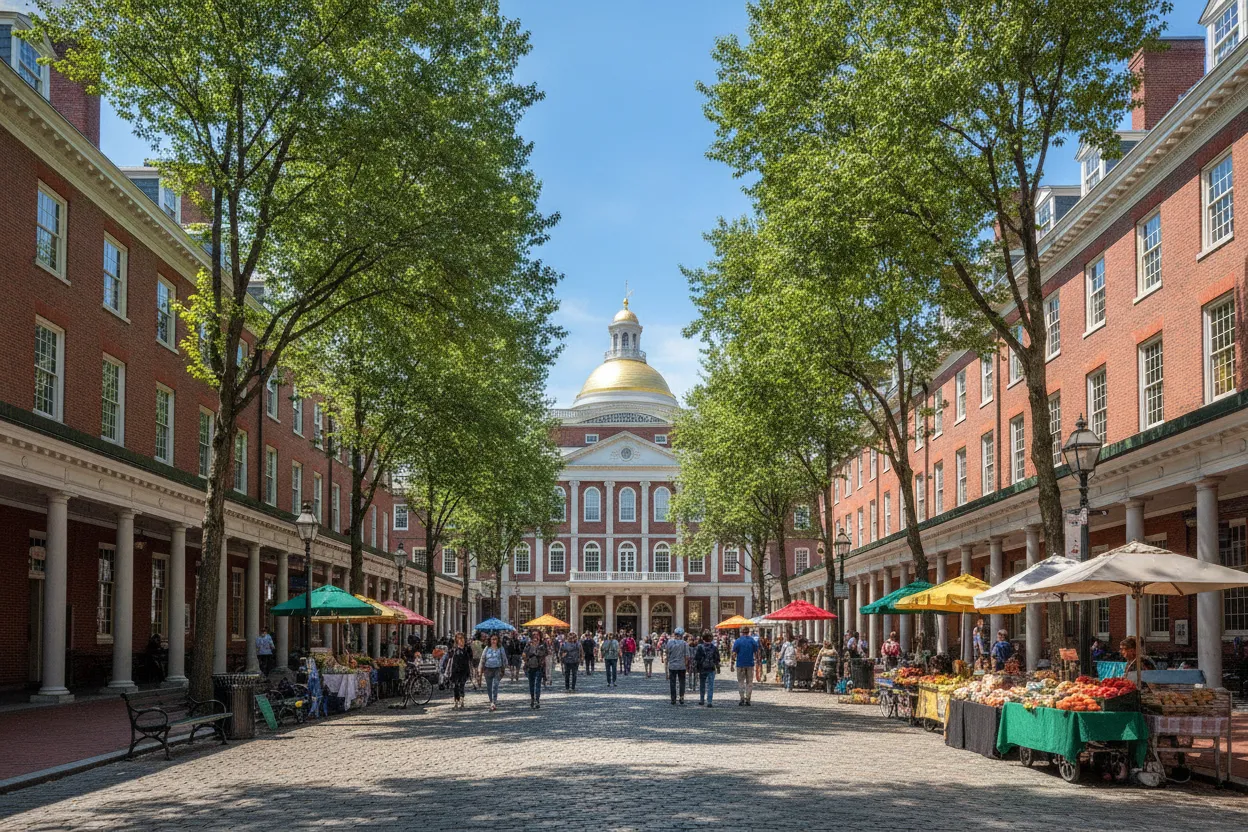 Marché historique et lieu de rencontre prisé depuis 1742, Faneuil Hall propose un mélange de boutiques, de restaurants et d'artistes de rue. Véritable carrefour animé, il incarne l'esprit de Boston et attire aussi bien les locaux que les touristes. Profitez pleinement de cette ambiance vibrante et de cette offre diversifiée grâce à Cloud of Goods qui vous livre votre poussette ou un fauteuil roulant manuel confortable directement à votre hébergement à Boston, pour une visite du marché en toute sérénité.