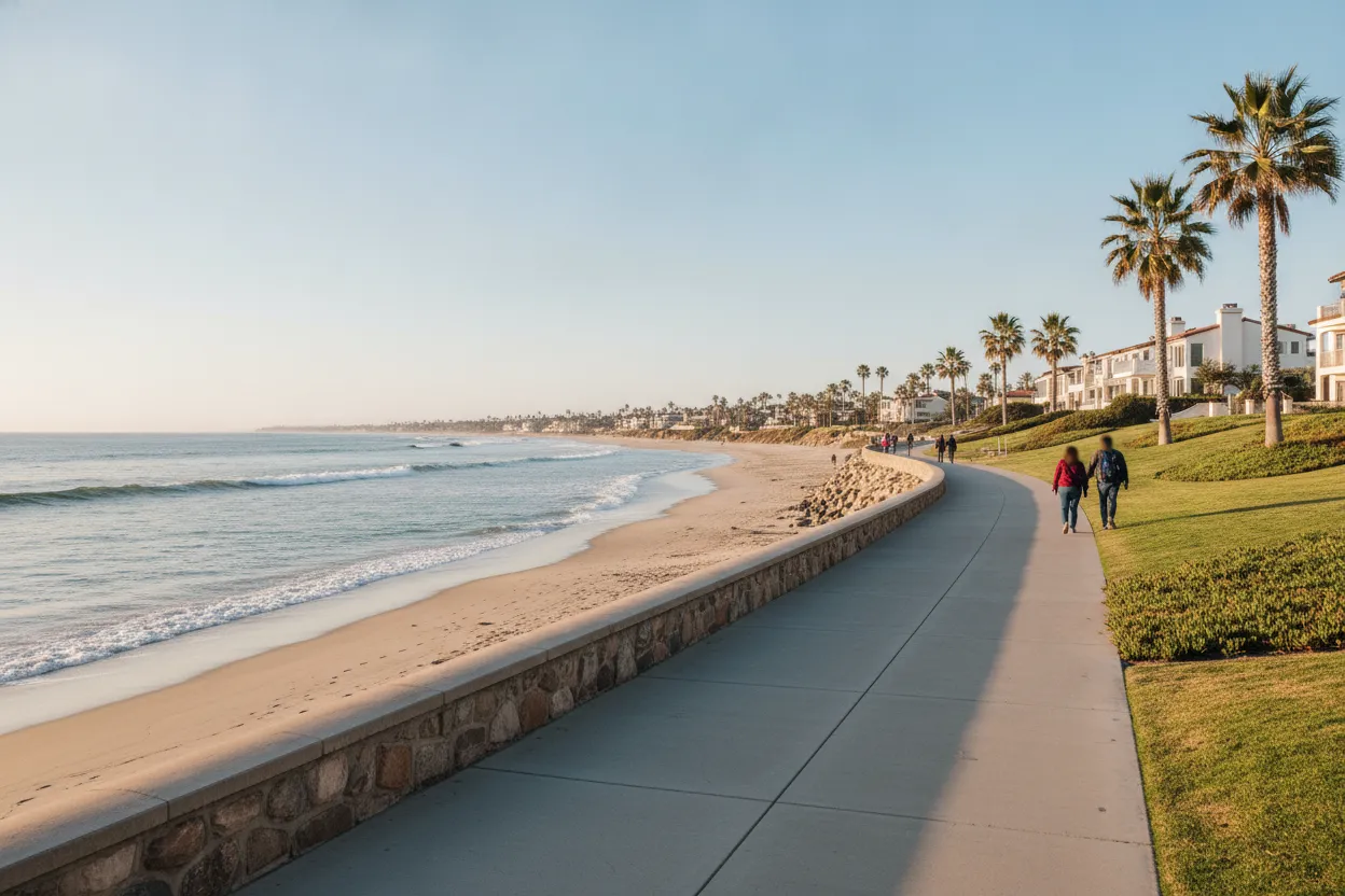 Carlsbad Seawall Sunset Walk